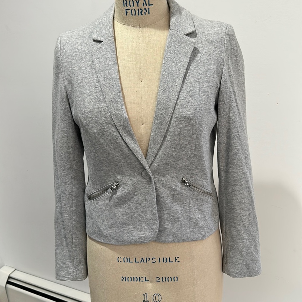 H and M knit jacket with woven striped lining. Size 12